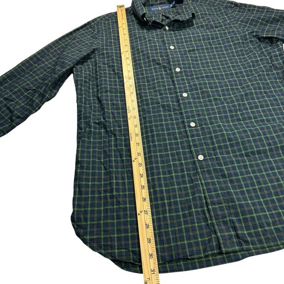 Ralph Lauren Dress Shirt 16 32/33 Button Up Plaid Long Sleeve Preppy Classic - Picture 13 of 15